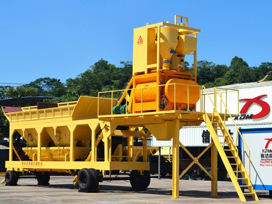 mobile type concrete batching plant 50m3/h