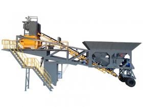 mobile type concrete mixing plant