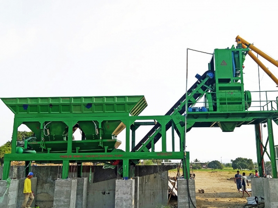 mobile type concrete mixing plant 35m3/h