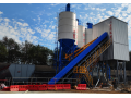 Stationary belt type concrete mix plant HZS120 for RMC 