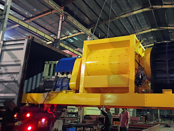 50m3/h concrete batching plant packing in container